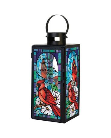 Stained Glass Lantern - Cardinals Appear